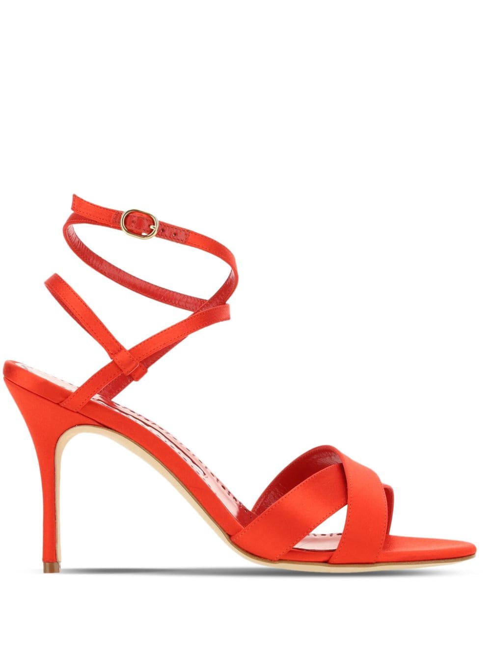 Manolo Blahnik 90mm satin sandals - Red von Manolo Blahnik