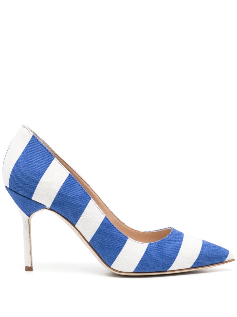 Manolo Blahnik BB 85mm striped pumps - White von Manolo Blahnik