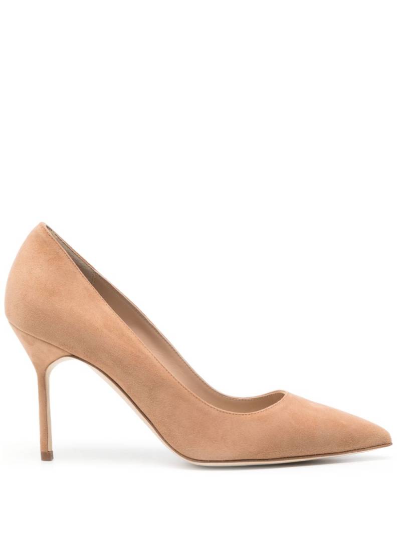 Manolo Blahnik BB 90mm leather pumps - Brown von Manolo Blahnik