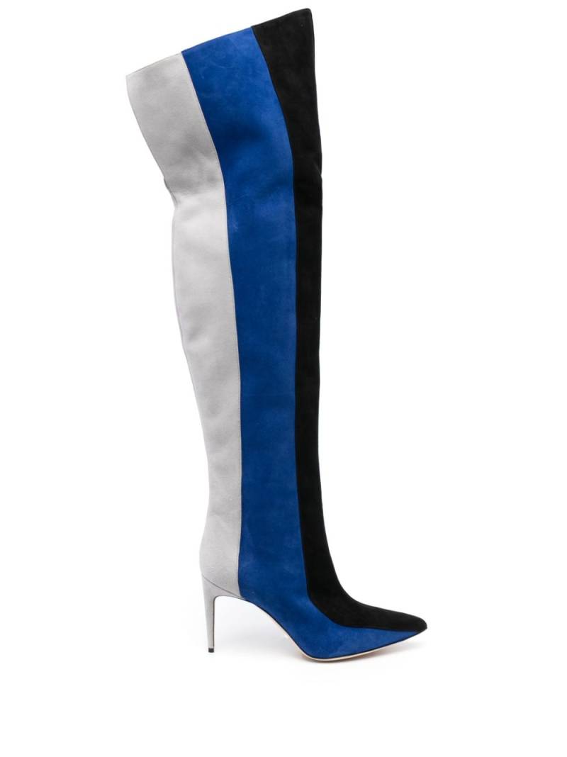 Manolo Blahnik Chicuyuhi 85mm suede thigh-high boots - Blue von Manolo Blahnik