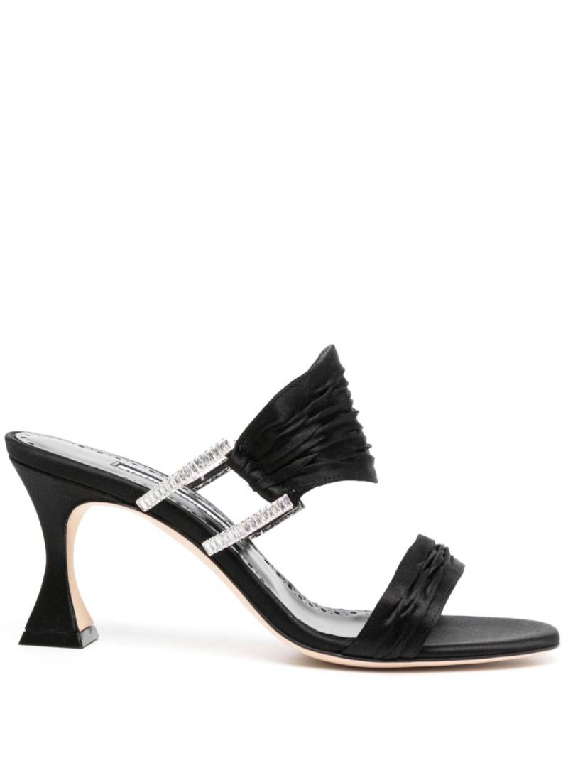 Manolo Blahnik Chinap 70mm satin mules - Black von Manolo Blahnik