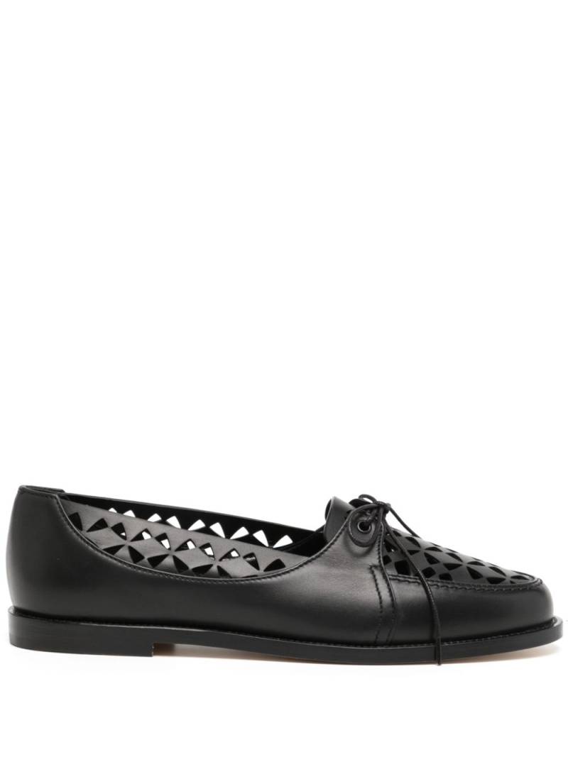 Manolo Blahnik Delirium cut-out leather loafers - Black von Manolo Blahnik