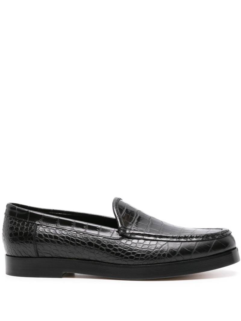 Manolo Blahnik Dinelio embossed-crocodile loafers - Black von Manolo Blahnik