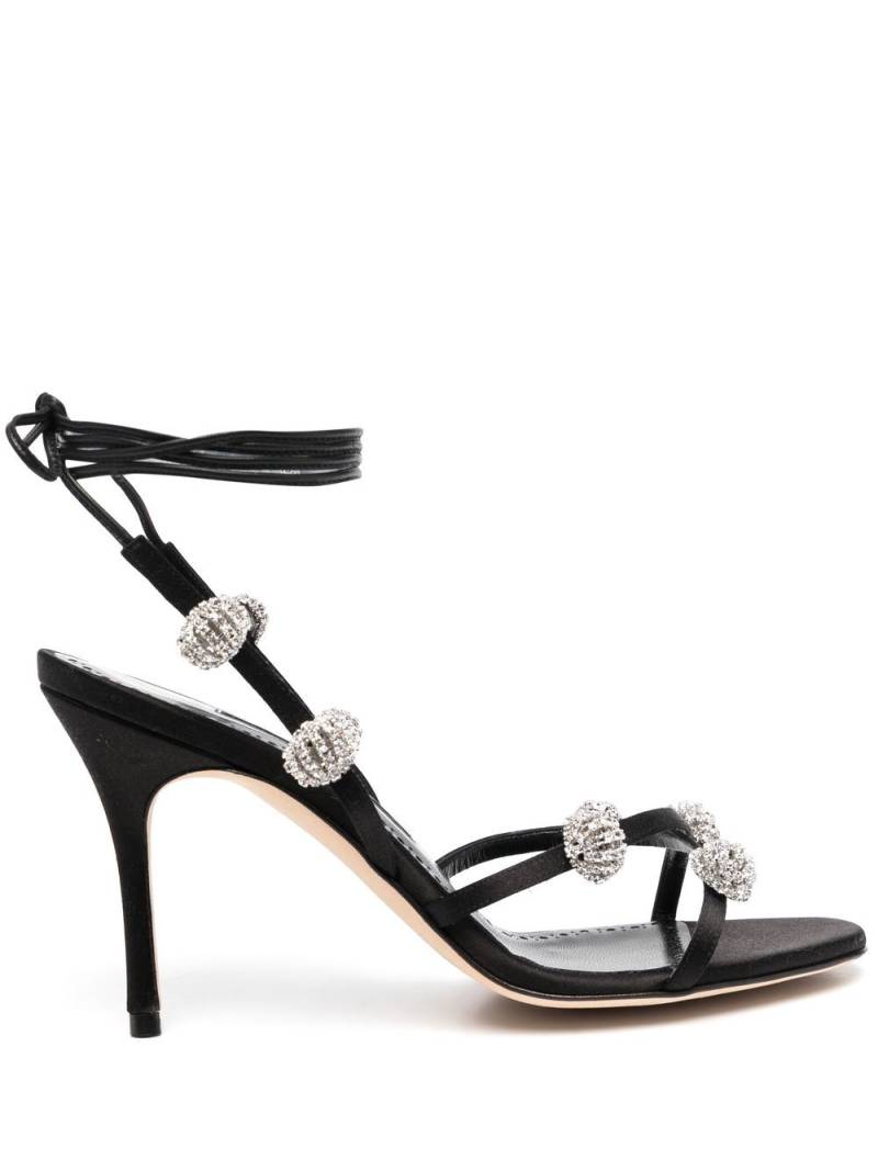 Manolo Blahnik Elsaka 100mm embellished sandals - Black von Manolo Blahnik