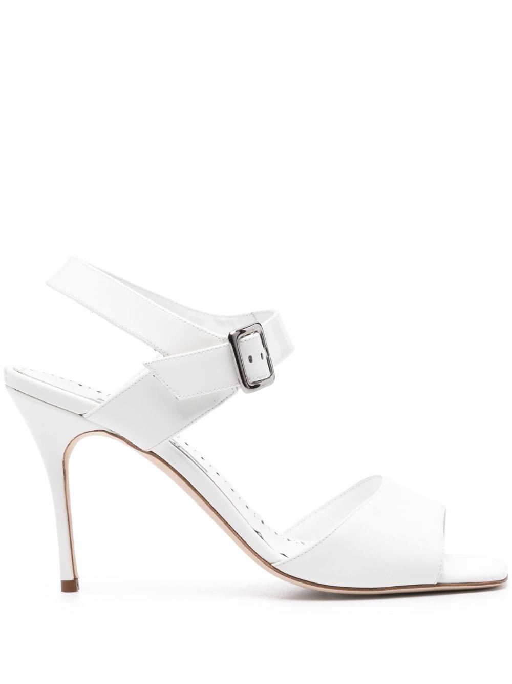 Manolo Blahnik Fairu 90mm leather sandals - White von Manolo Blahnik