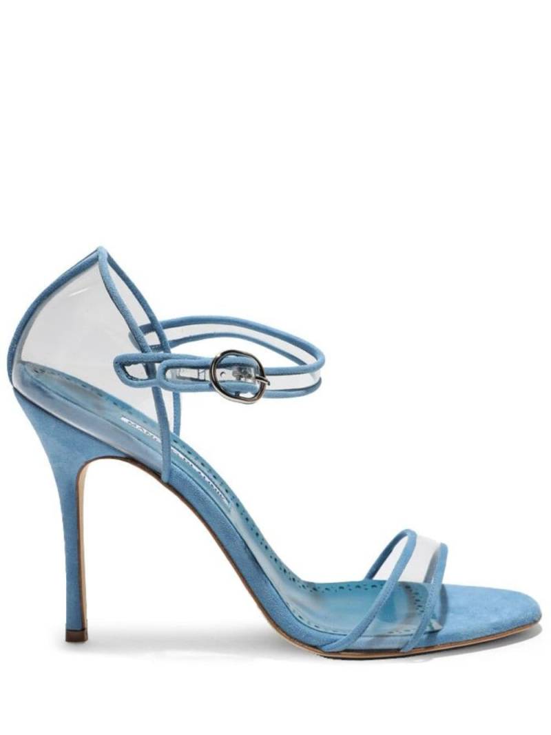 Manolo Blahnik Ferson 105mm leather sandals - Blue von Manolo Blahnik