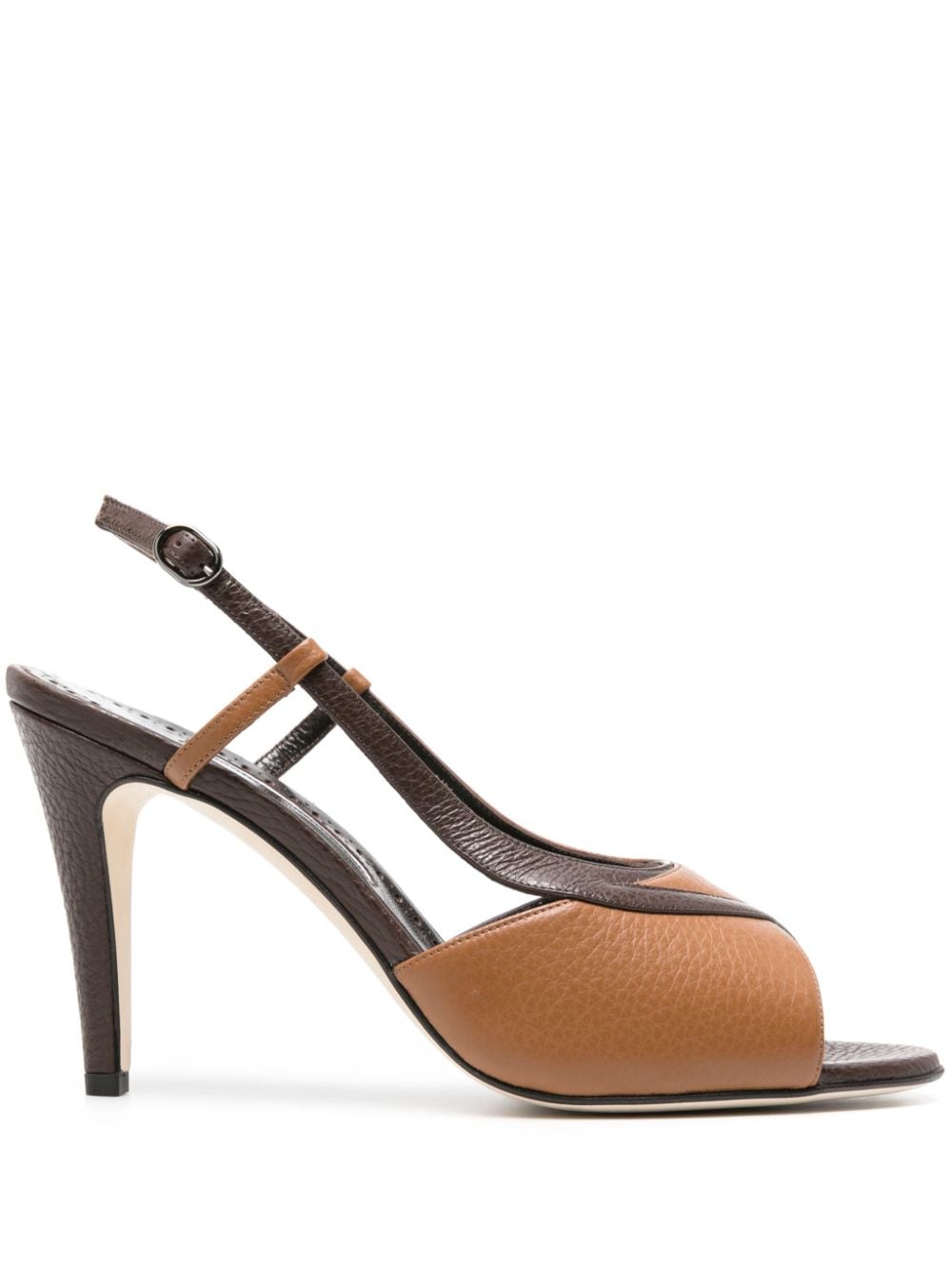 Manolo Blahnik Flora 90mm leather sandals - Brown von Manolo Blahnik