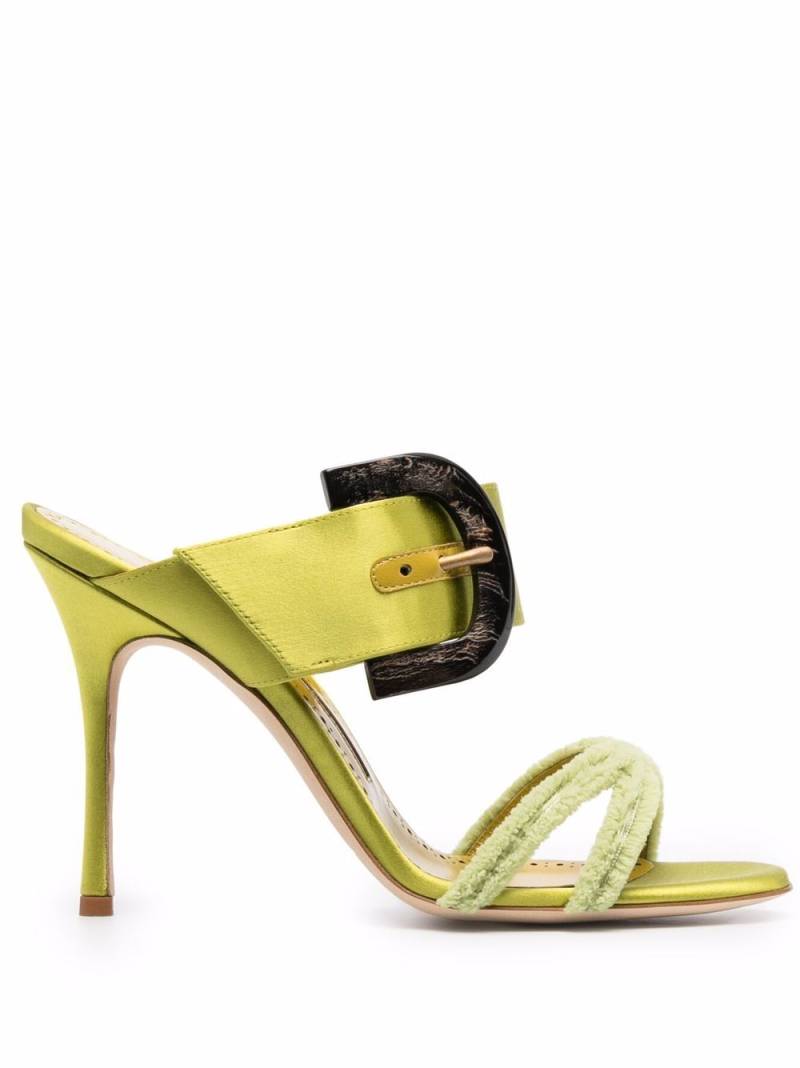 Manolo Blahnik Guey open toe mules - Green von Manolo Blahnik