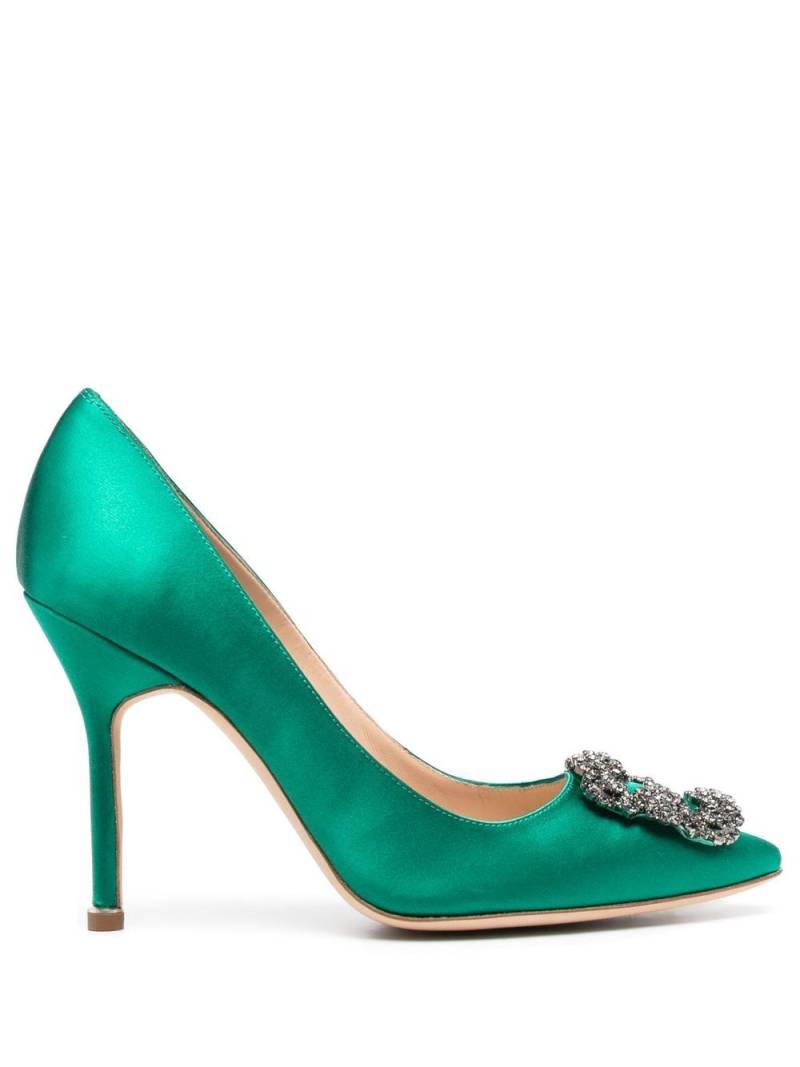 Manolo Blahnik Hangsi 105mm pumps - Green von Manolo Blahnik