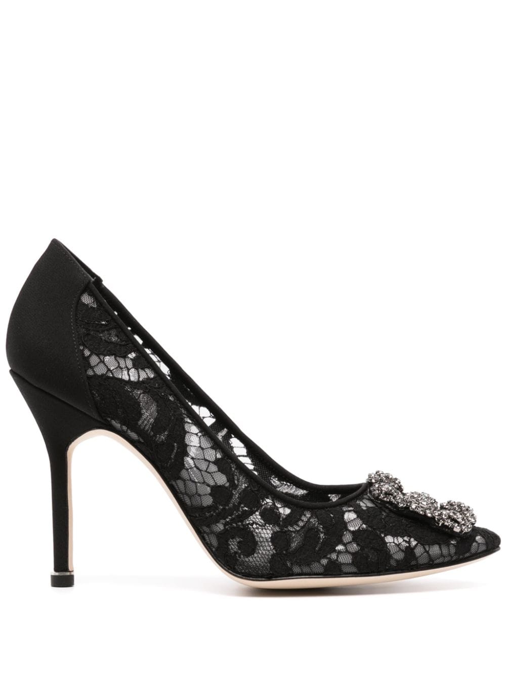 Manolo Blahnik Hangisi 102mm lace pumps - Black von Manolo Blahnik