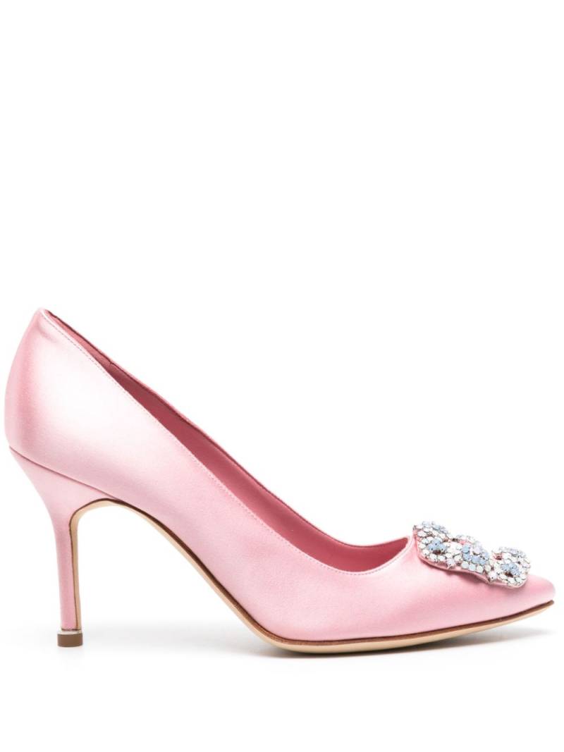 Manolo Blahnik Hangisi 105mm crystal-embellished pumps - Pink von Manolo Blahnik