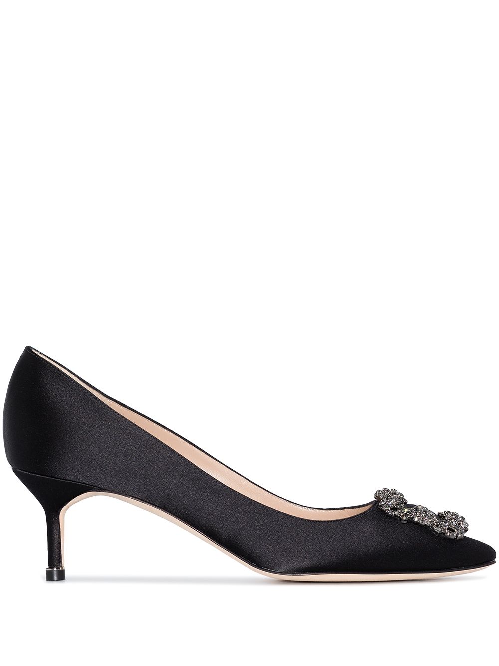 Manolo Blahnik Hangisi 50mm bejewelled detail pumps - Black von Manolo Blahnik