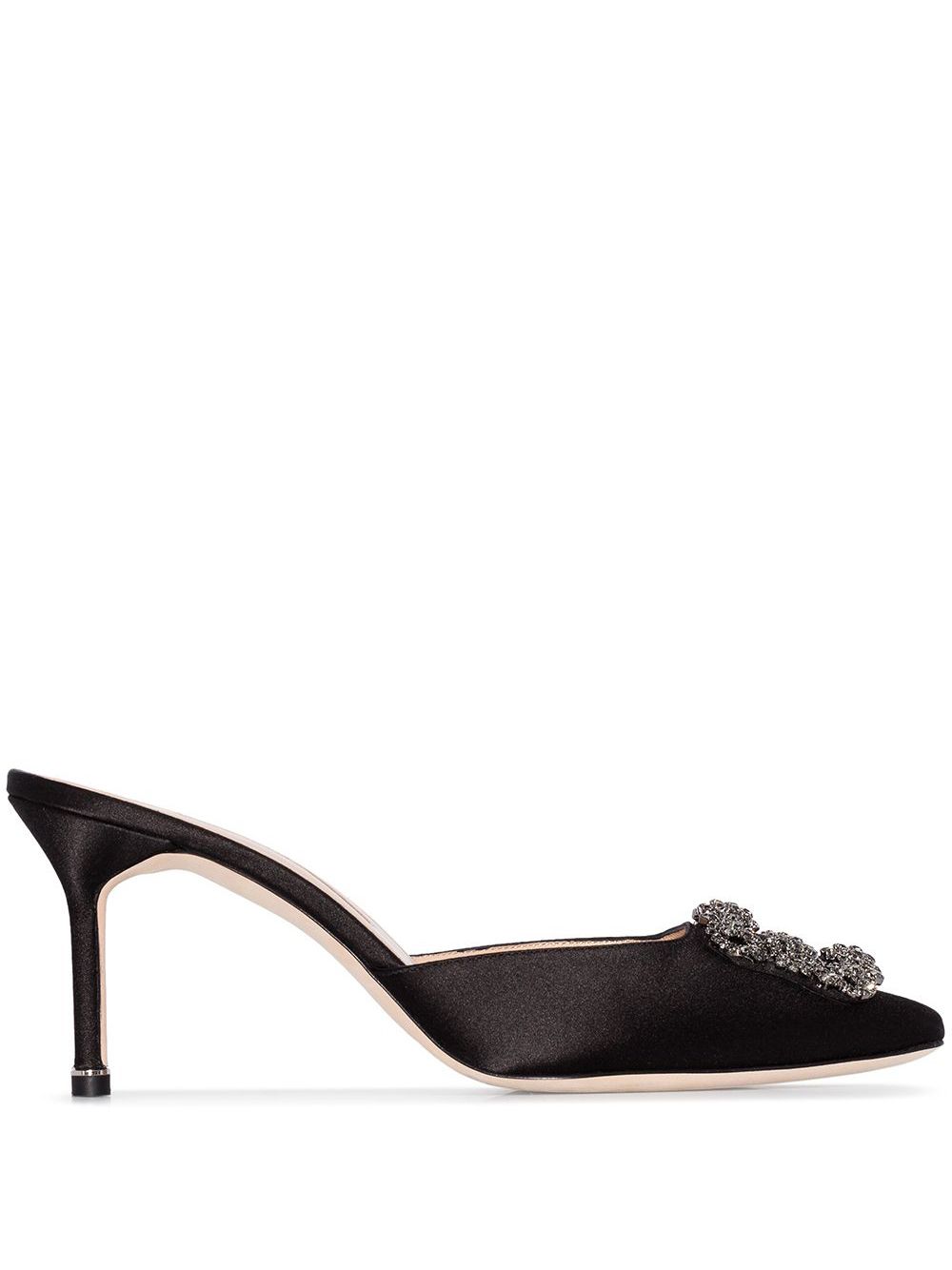 Manolo Blahnik Hangisi 70mm appliqué mules - Black von Manolo Blahnik