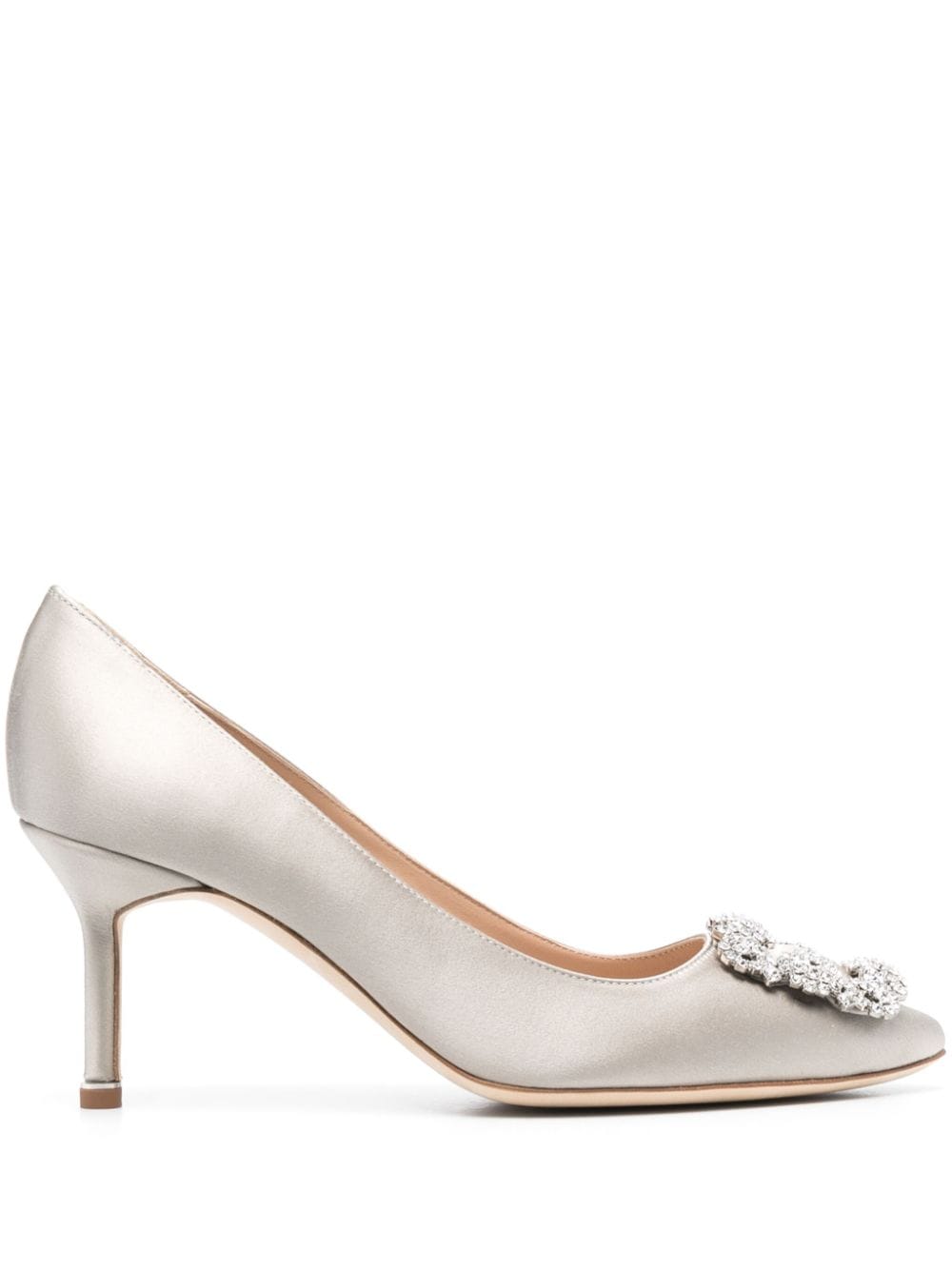 Manolo Blahnik Hangisi 70mm crystal-embellished pumps - Grey von Manolo Blahnik