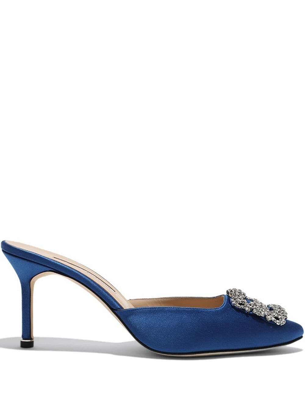 Manolo Blahnik Hangisi 70mm leather mules - Blue von Manolo Blahnik