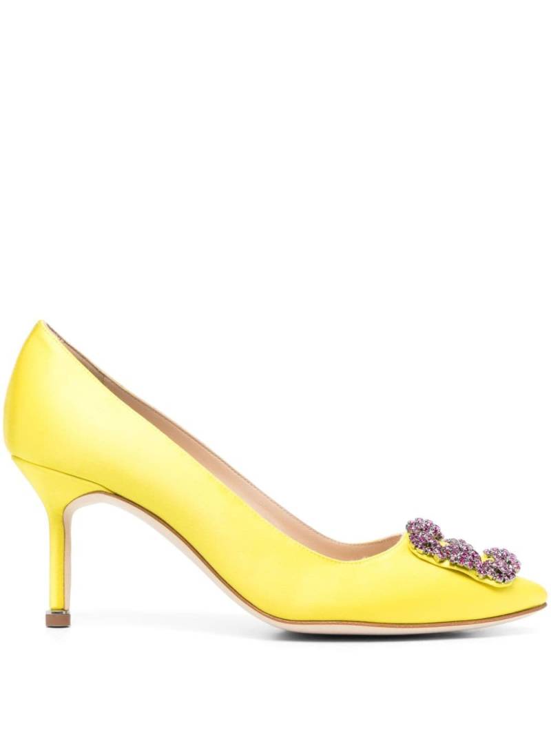 Manolo Blahnik Hangisi 70mm pumps - Yellow von Manolo Blahnik