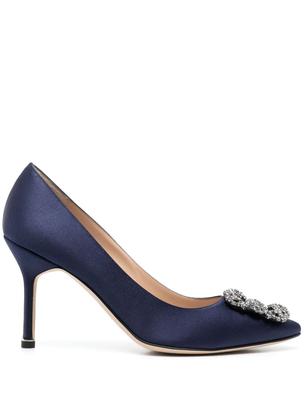 Manolo Blahnik Hangisi 90mm satin-finish pumps - Blue von Manolo Blahnik