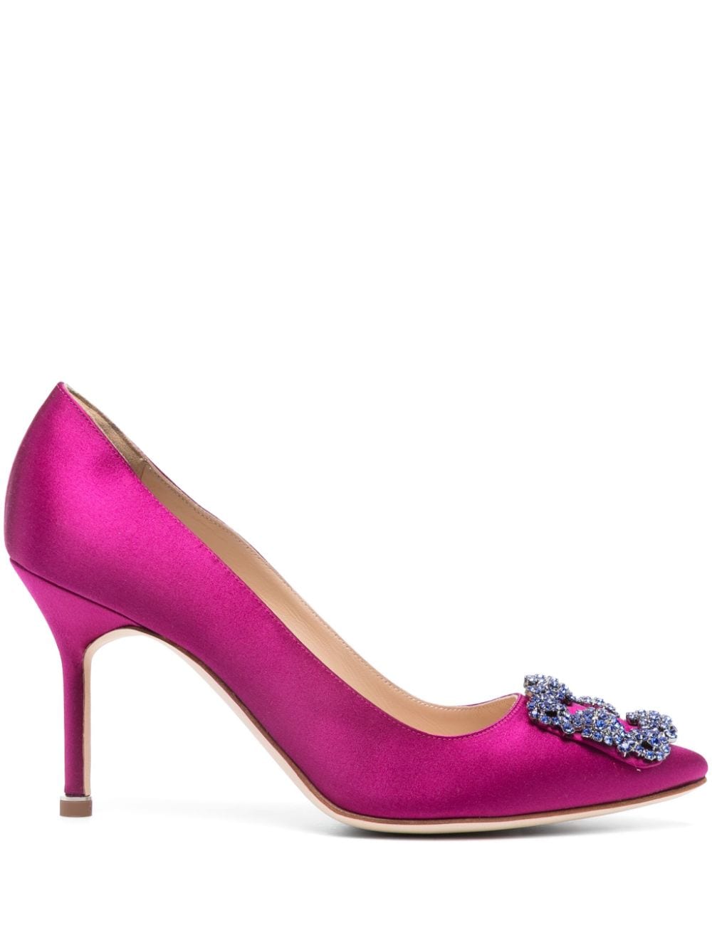 Manolo Blahnik Hangisi 90mm satin pumps - Purple von Manolo Blahnik