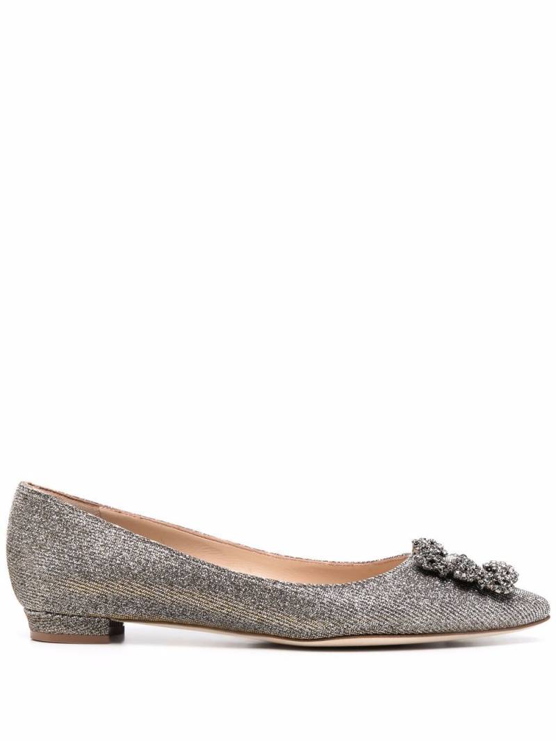 Manolo Blahnik Hangisi ballerina shoes - Silver von Manolo Blahnik