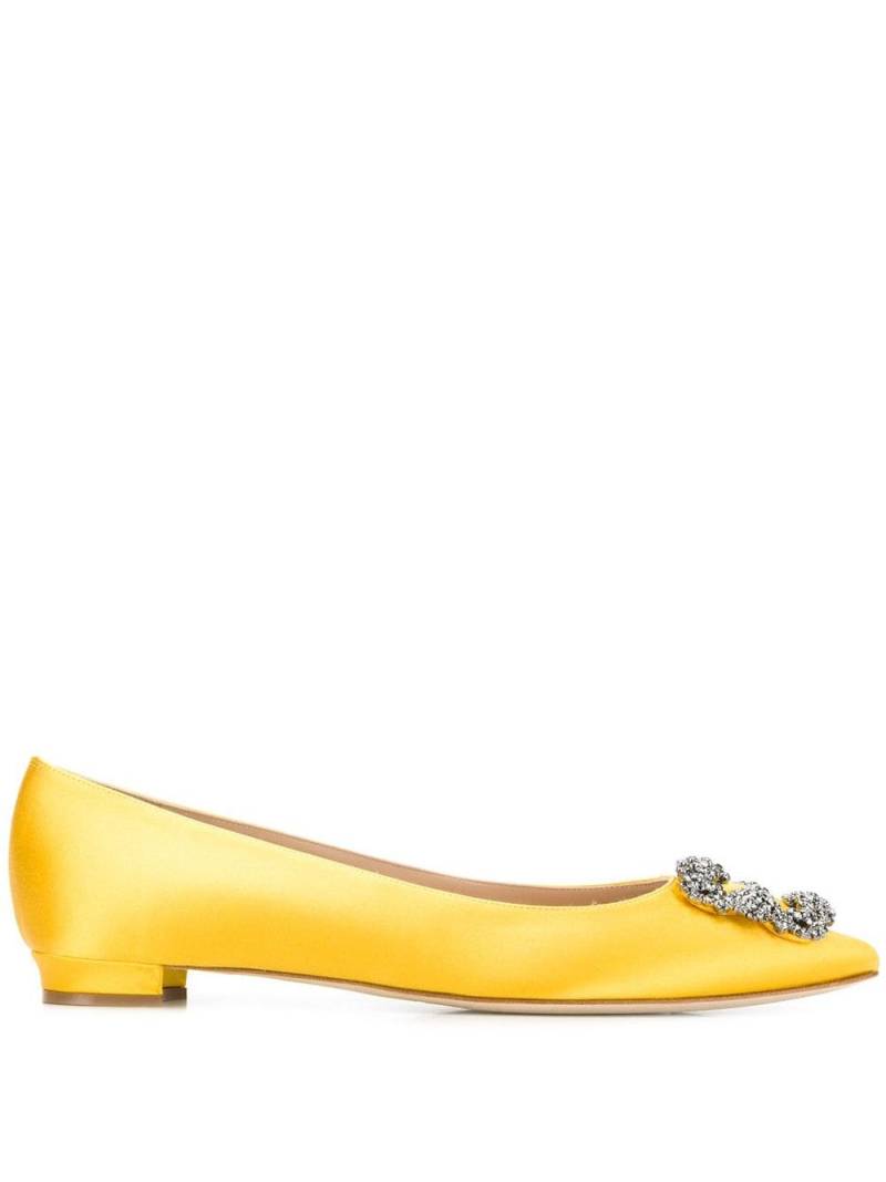 Manolo Blahnik Hangisi ballerinas - Yellow von Manolo Blahnik