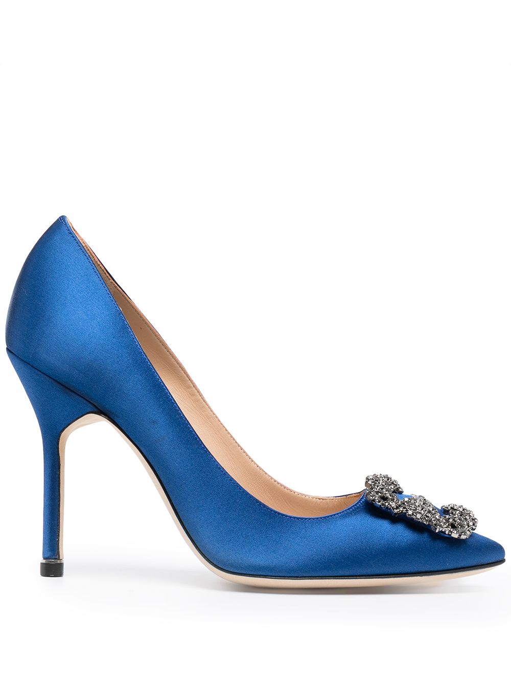 Manolo Blahnik Hangisi crystal-embellished pumps - Blue von Manolo Blahnik