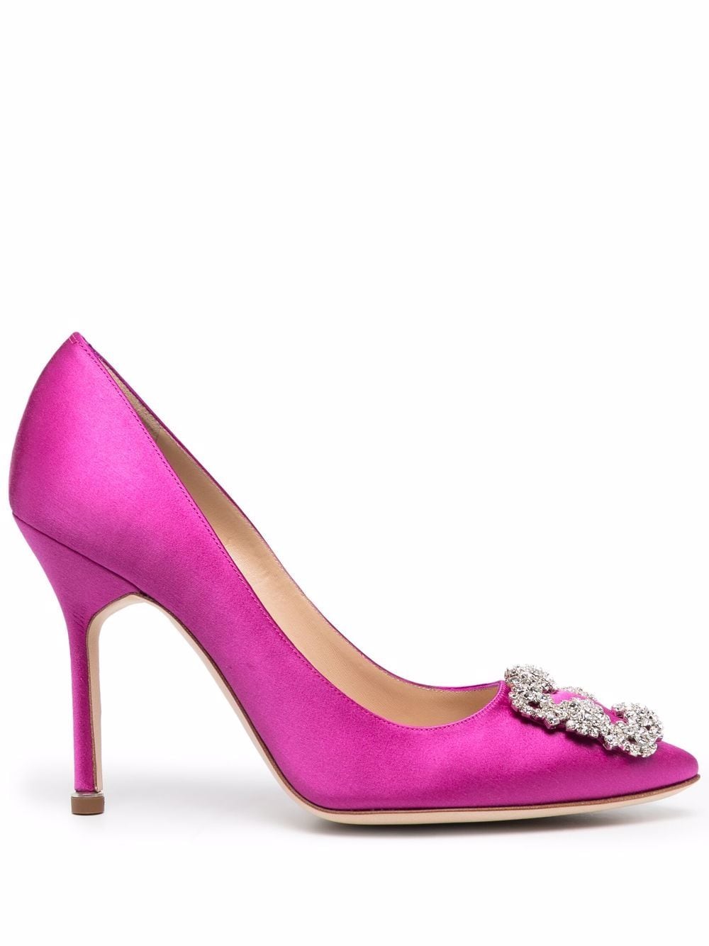 Manolo Blahnik Hangisi satin pumps - Purple von Manolo Blahnik