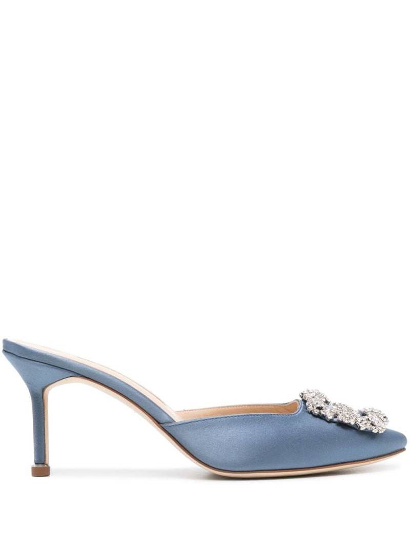 Manolo Blahnik Hangisimu 70mm mules - Blue von Manolo Blahnik