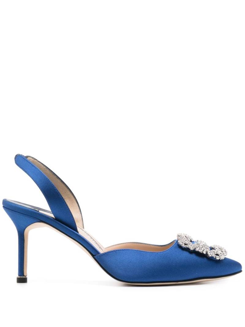 Manolo Blahnik Hangisli 85mm slingback pumps - Blue von Manolo Blahnik