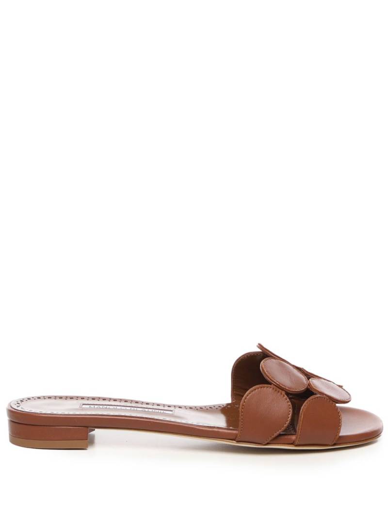 Manolo Blahnik Haribalmu slides - Brown von Manolo Blahnik