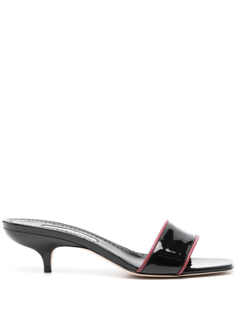 Manolo Blahnik Hemalmu 50mm leather mules - Black von Manolo Blahnik