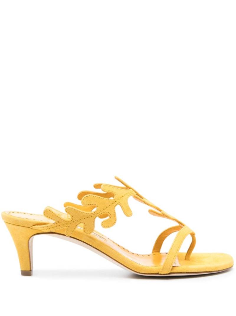 Manolo Blahnik Hidrag 50mm suede sandals - Yellow von Manolo Blahnik