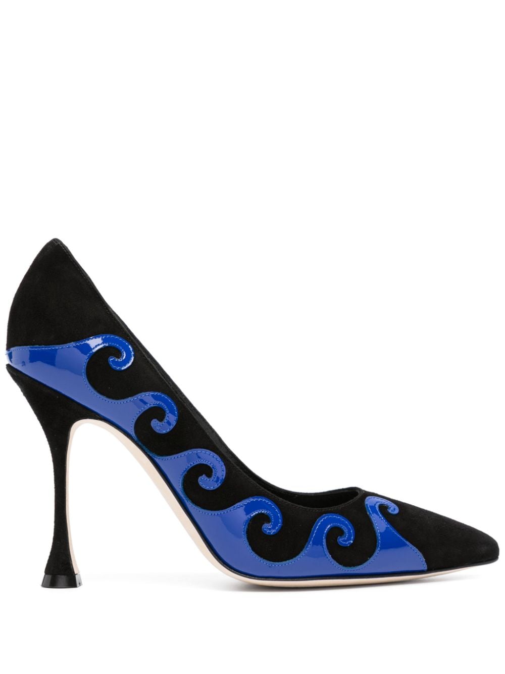 Manolo Blahnik Kasai 105mm swirl-detail pumps - Black von Manolo Blahnik