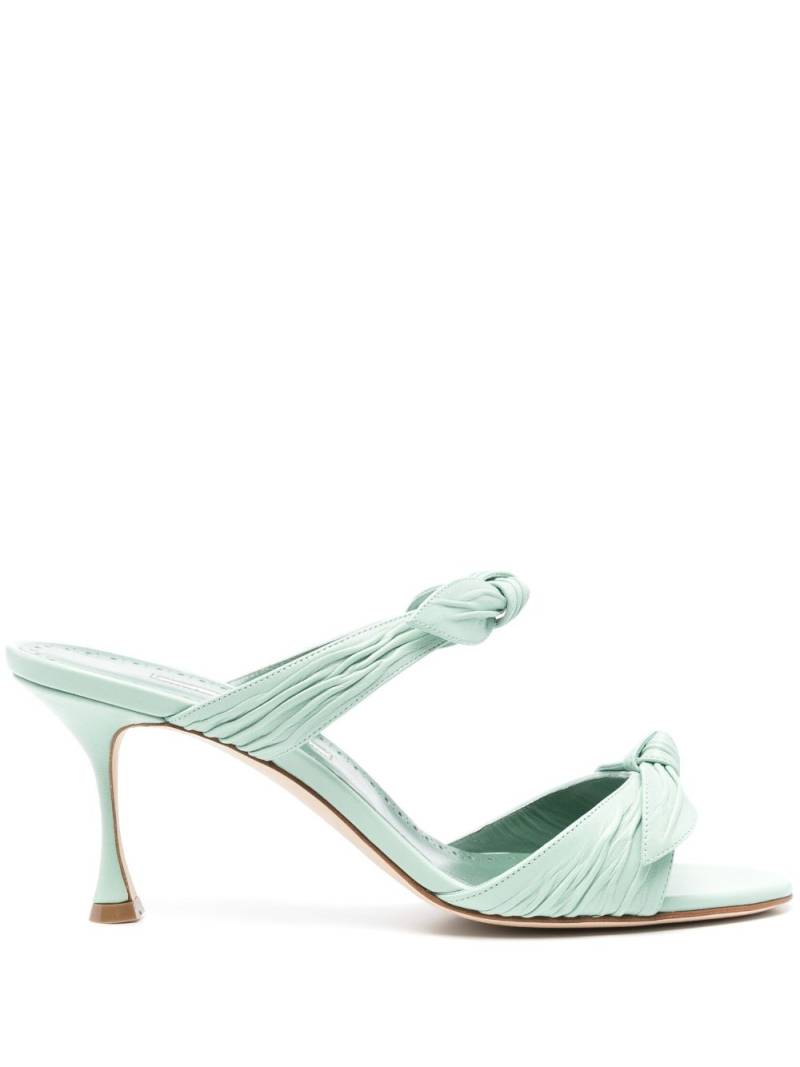 Manolo Blahnik Lollo 70mm leather mules - Green von Manolo Blahnik