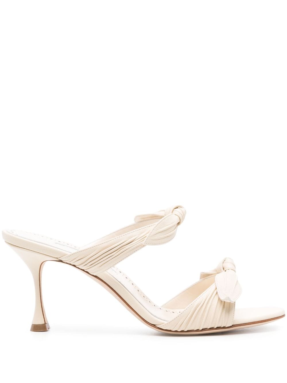 Manolo Blahnik 90mm Lollo leather mules - Neutrals von Manolo Blahnik