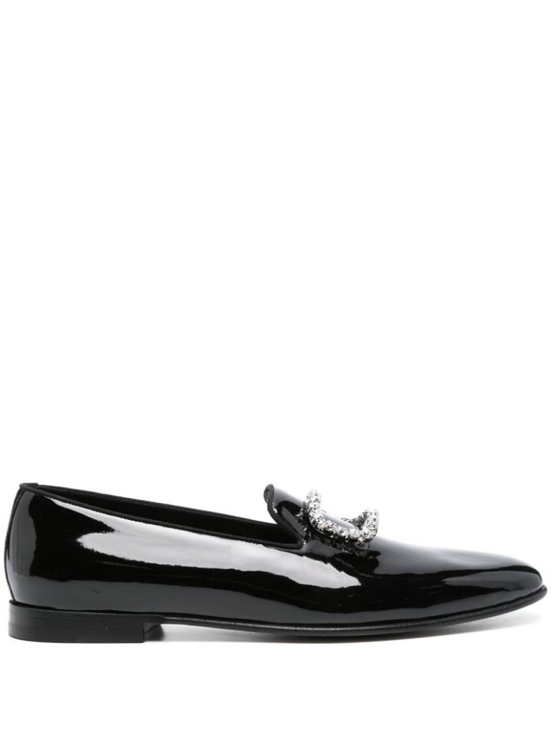 Manolo Blahnik Mario patent-leather loafers - Black von Manolo Blahnik