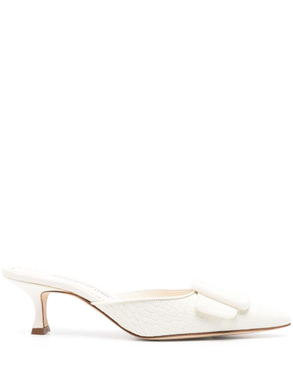 Manolo Blahnik Maysale 50mm mules - White von Manolo Blahnik