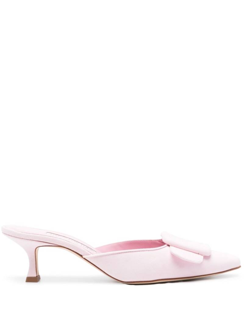 Manolo Blahnik Maysale 50mm suede mules - Pink von Manolo Blahnik