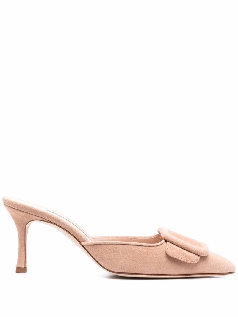 Manolo Blahnik Maysale 75mm mules - Neutrals von Manolo Blahnik