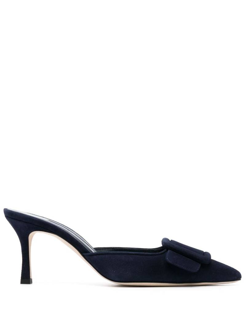 Manolo Blahnik Maysale 80mm suede mules - Blue von Manolo Blahnik