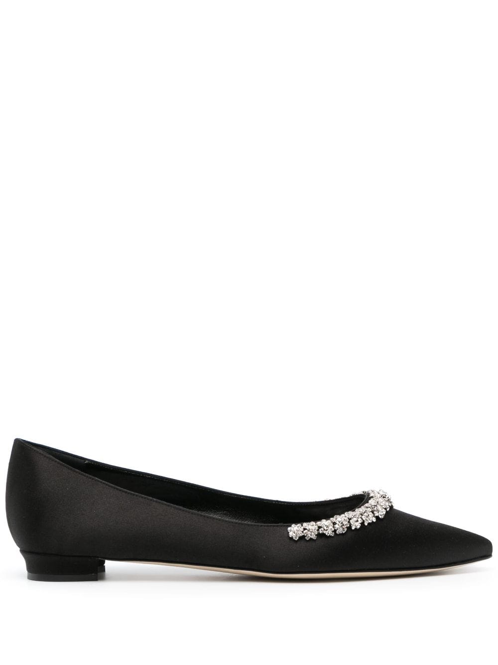 Manolo Blahnik Olarana satin ballerina shoes - Black von Manolo Blahnik