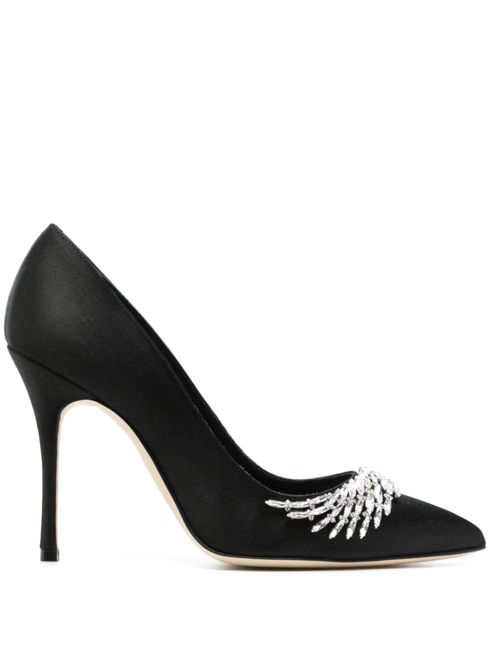 Manolo Blahnik Pluma 110mm leather pumps - Black von Manolo Blahnik