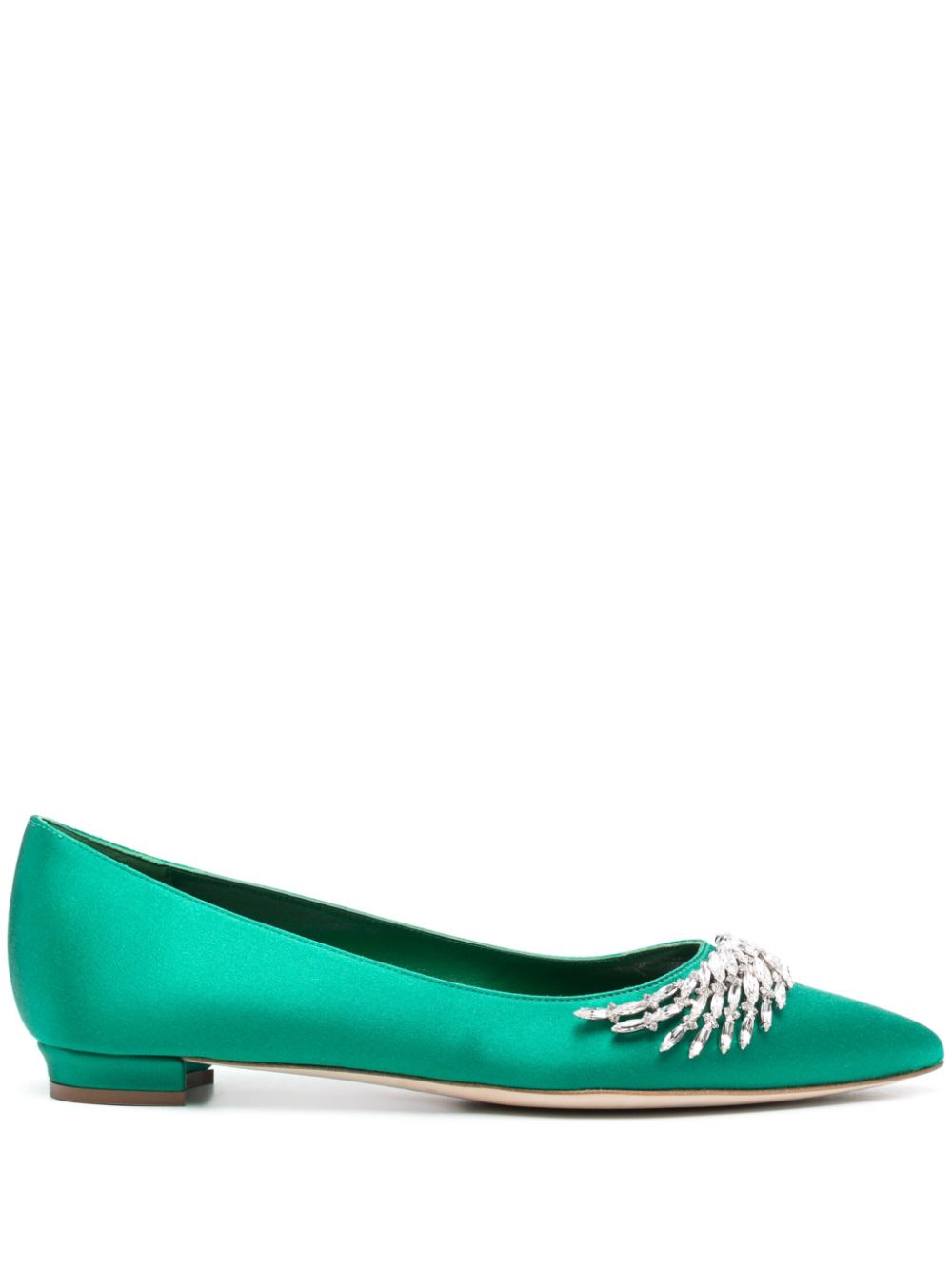 Manolo Blahnik Pluma silk ballerina shoes - Green von Manolo Blahnik