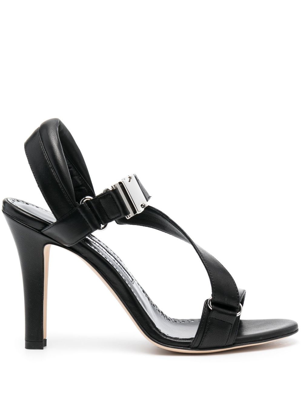 Manolo Blahnik Puxan 95mm leather sandals - Black von Manolo Blahnik