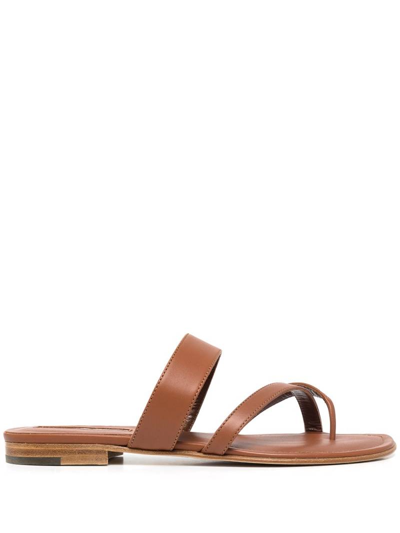 Manolo Blahnik Susa crossover straps sandals - Brown von Manolo Blahnik