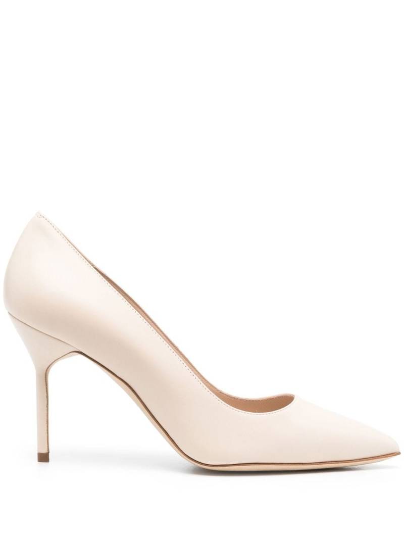 Manolo Blahnik Tora 90mm leather pumps - Neutrals von Manolo Blahnik