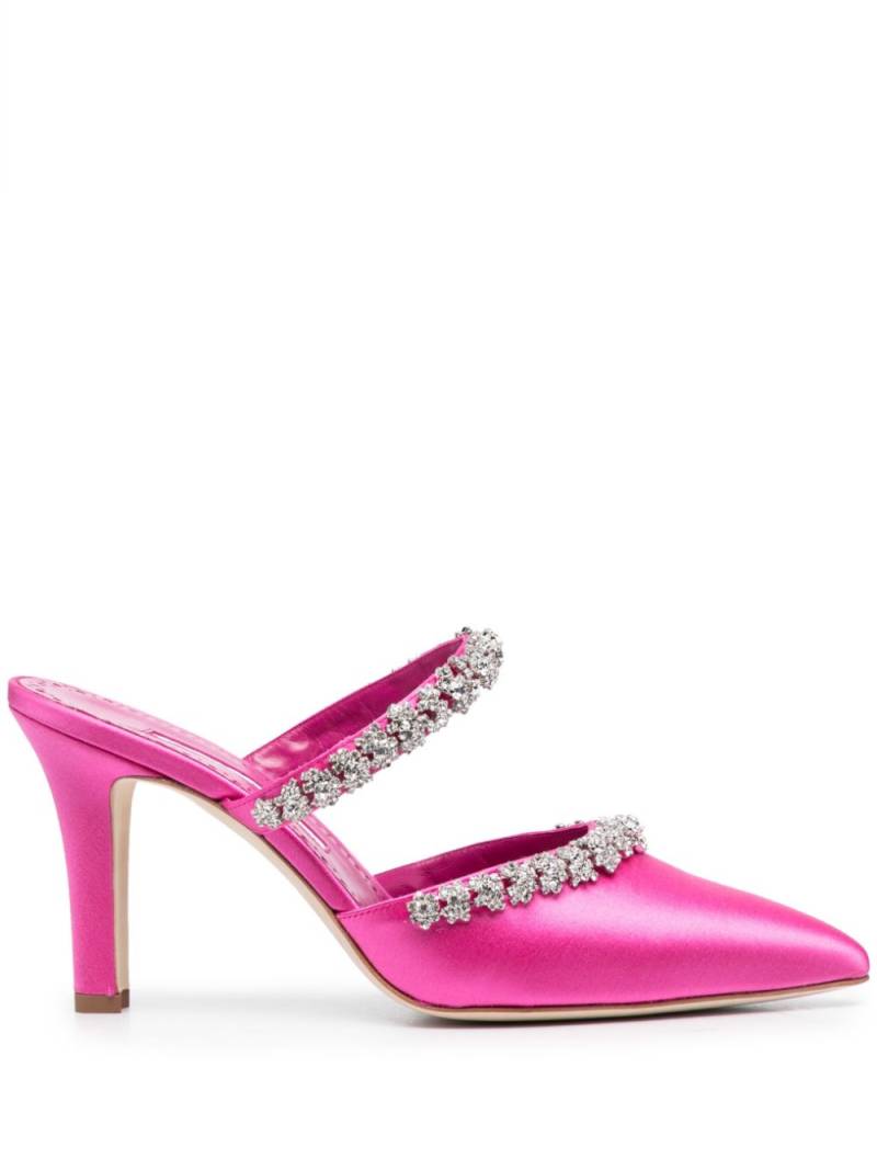 Manolo Blahnik Vedadamu 80mm crystal-embellished mules - Pink von Manolo Blahnik