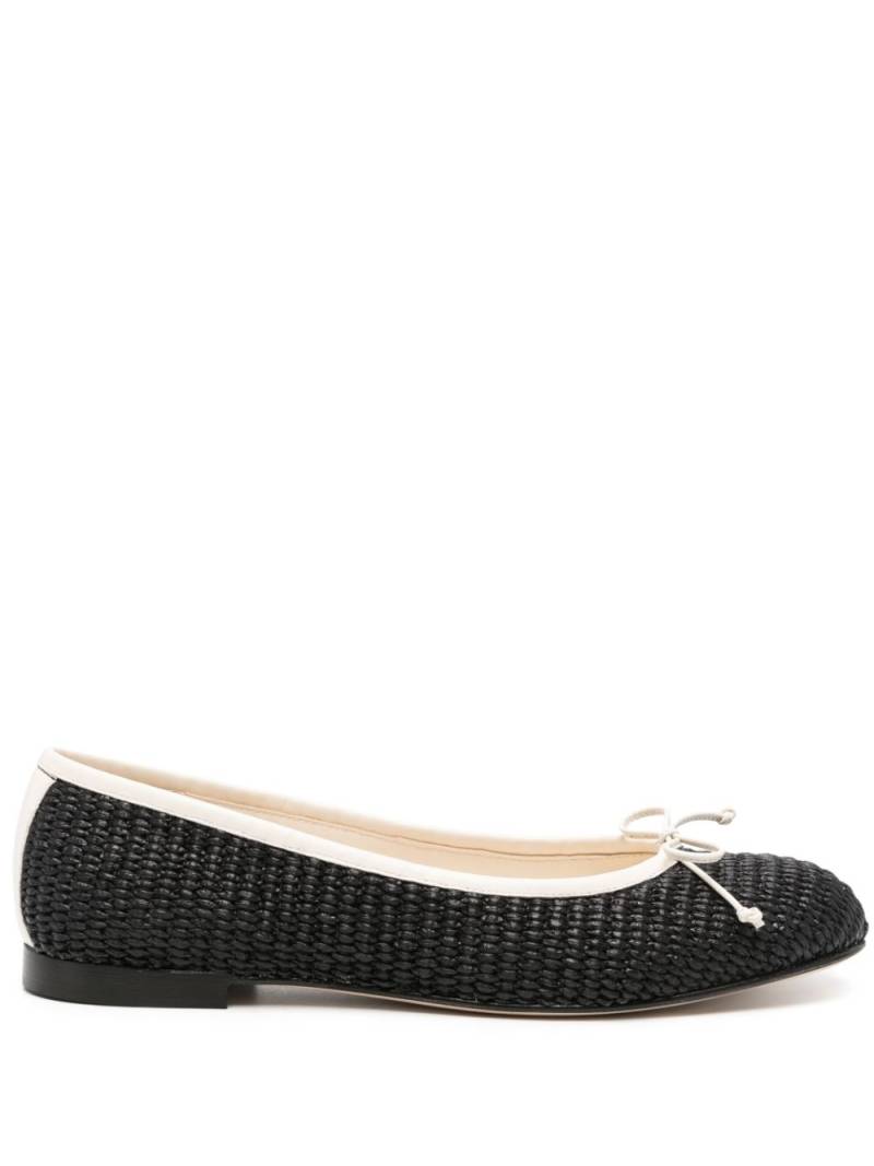 Manolo Blahnik Veralli raffia ballerina shoes - Black von Manolo Blahnik