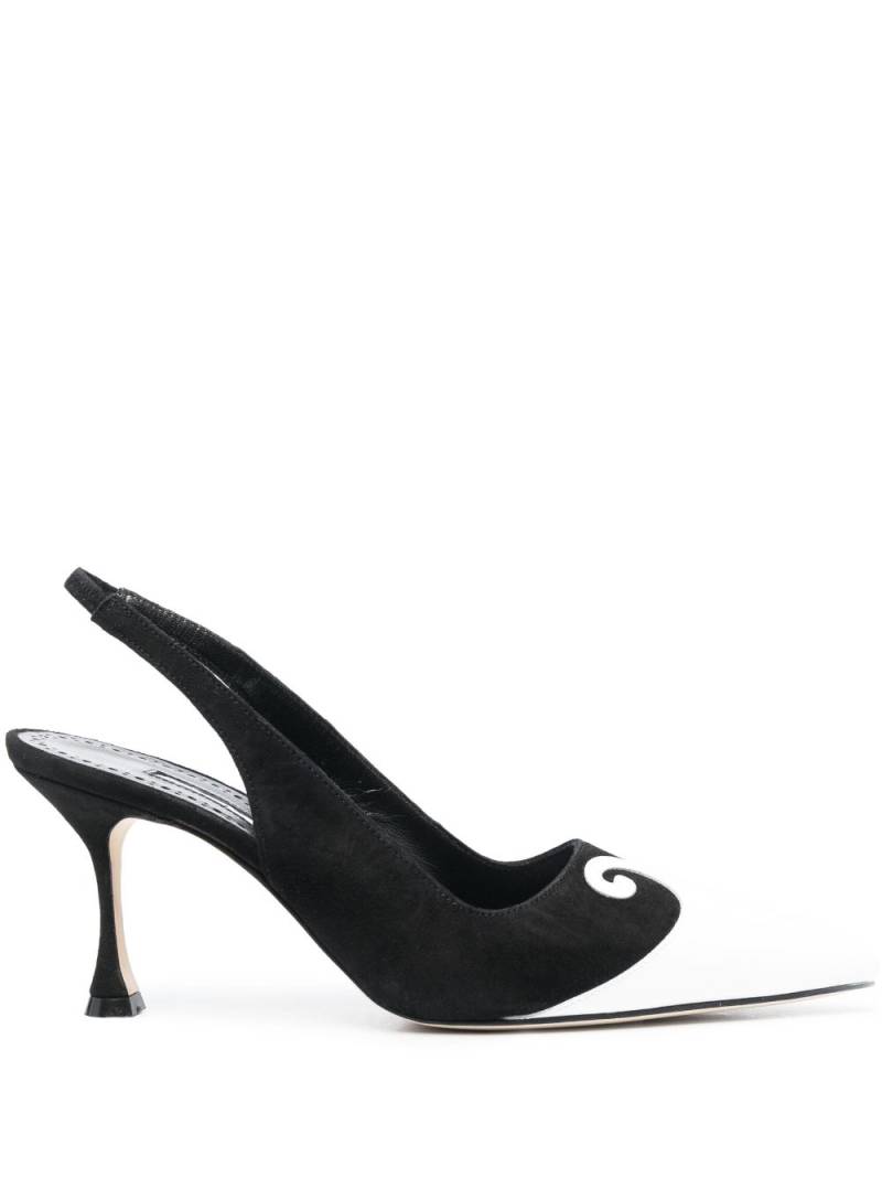 Manolo Blahnik Zaboru 75mm slingback pumps - Black von Manolo Blahnik