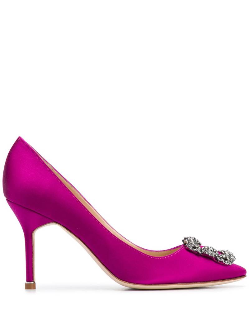 Manolo Blahnik Hangisi 90mm jewel buckle pumps - Pink von Manolo Blahnik