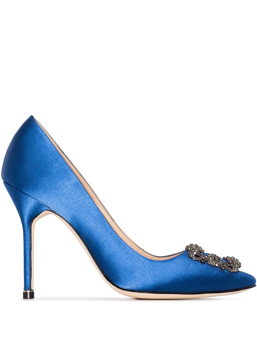 Manolo Blahnik Hangisi 105mm appliqué pumps - Blue von Manolo Blahnik